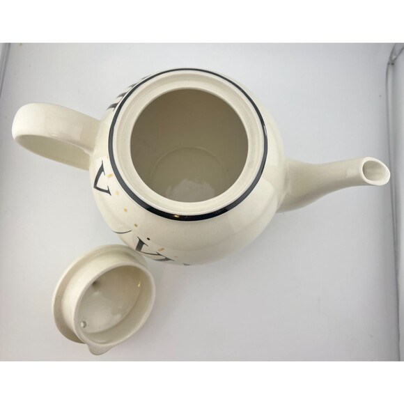 ARTHUR WOOD “TEATIME” TEAPOT Roman Numerals Clock Pattern England Made UK Pier 1 - Picture 7 of 13